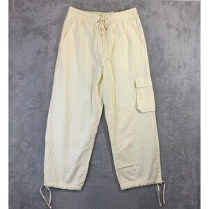 Nike Pants Womens Medium Cream Cargo Sportswear Icon Clash Pockets Drawstring